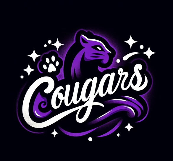 Cougars Bling Design NOW in Screenprint-  Short Sleeve Tshirt