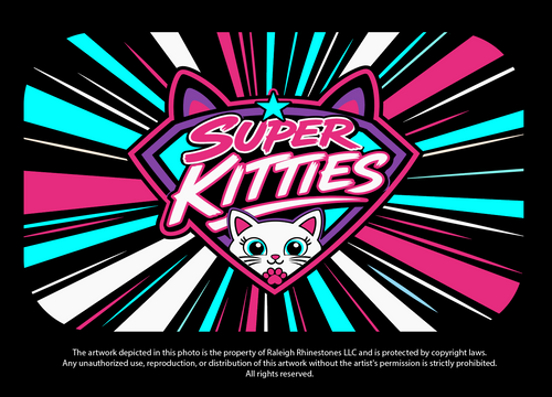 Rhinestone Bling August 2026-  Super Kitties Mock Neck Sweatshirt